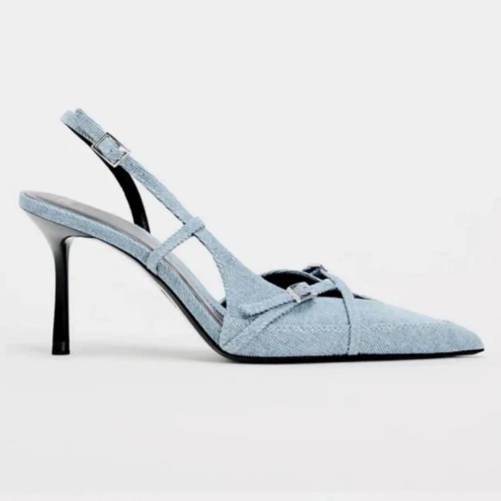 Zara denim heels